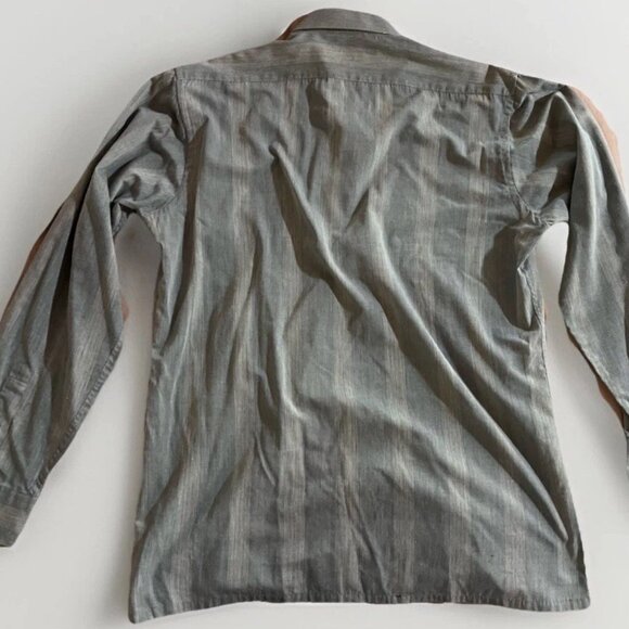 Giani Leone Shirt Men's Size Large Black Gray Striped Long Sleeve Button Up - Picture 2 of 5